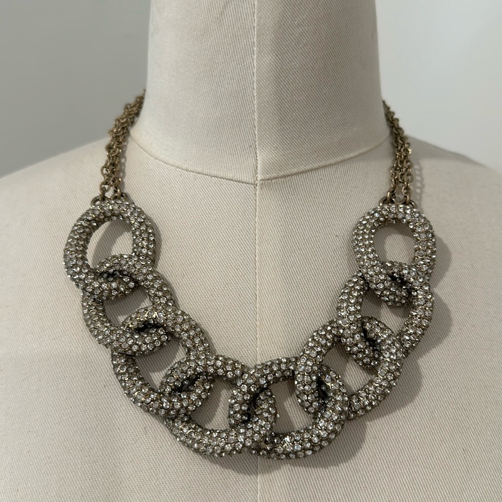 Ann Taylor LOFT Chunky Pave Reversible Necklace